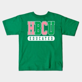 HBCU Educated Pink and Green Kids T-Shirt